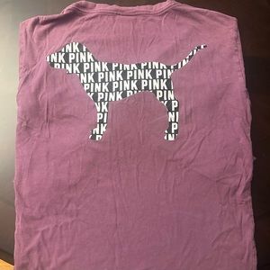 Victoria’s Secret PINK Long Sleeve Campus Tee XS NWOT Logo Graphic Shirt